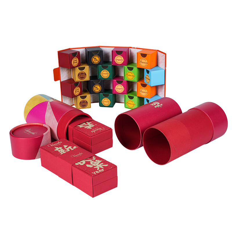 Merev leemelhető fedél (ég-föld) kerek csokoládédoboz