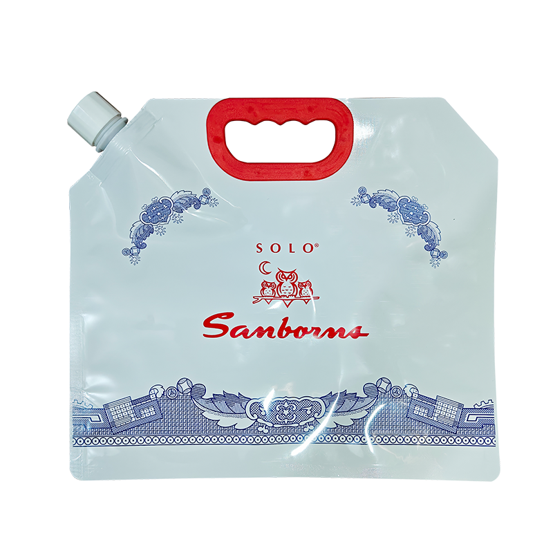 Egyéni örvénylő felső tasak — fehér, áttetsző állótáska