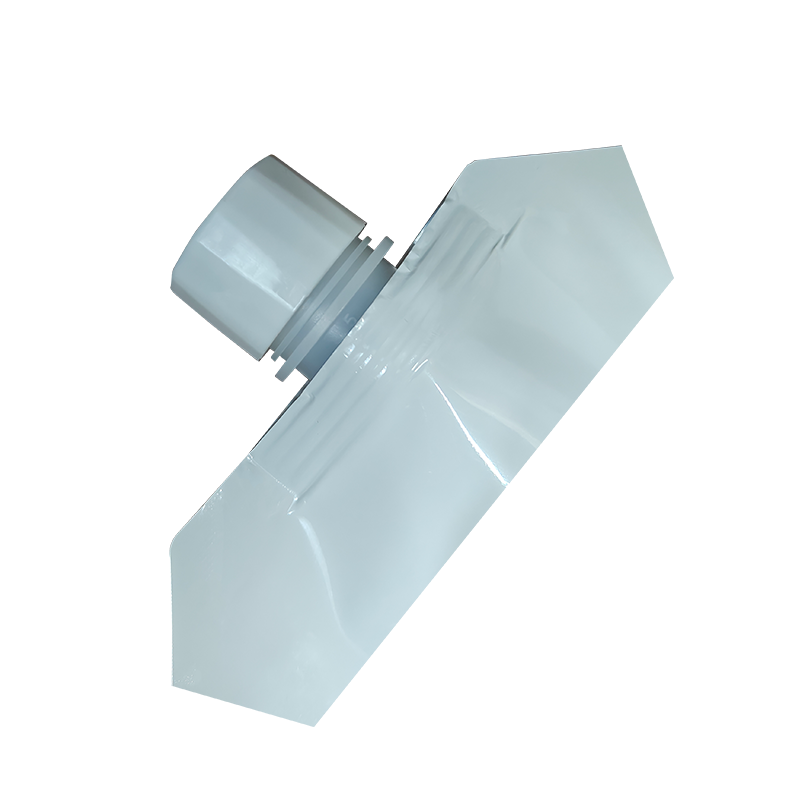 Egyéni örvénylő felső tasak — fehér, áttetsző állótáska