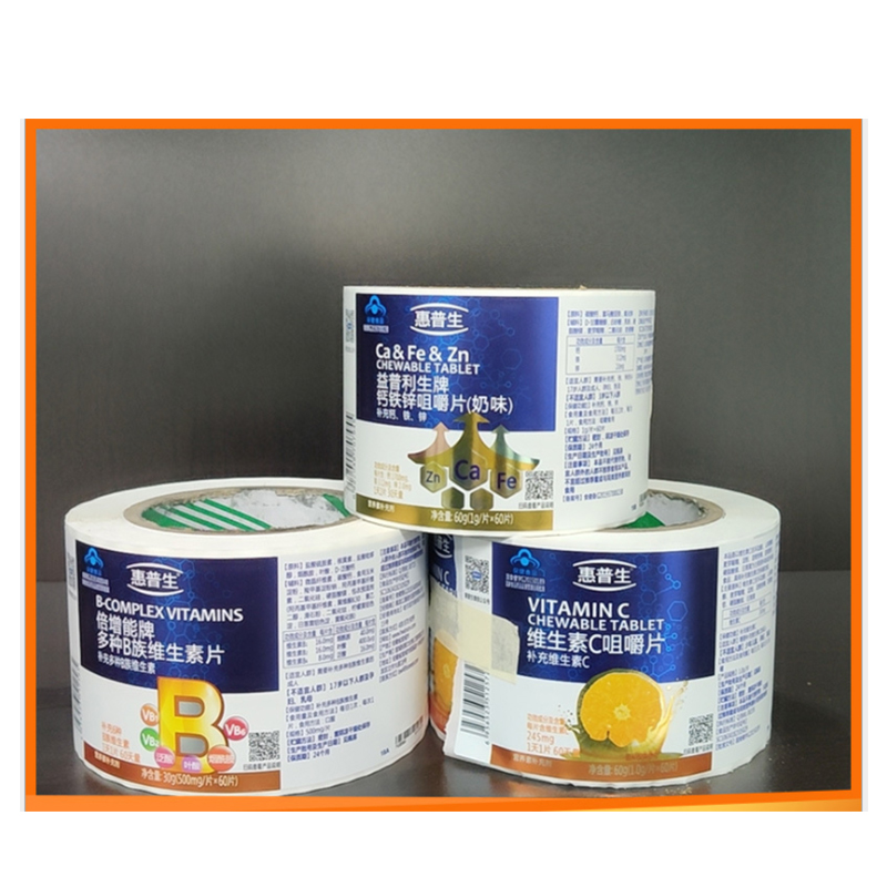 Öntapadó címkék egészségügyi kiegészítőkhöz